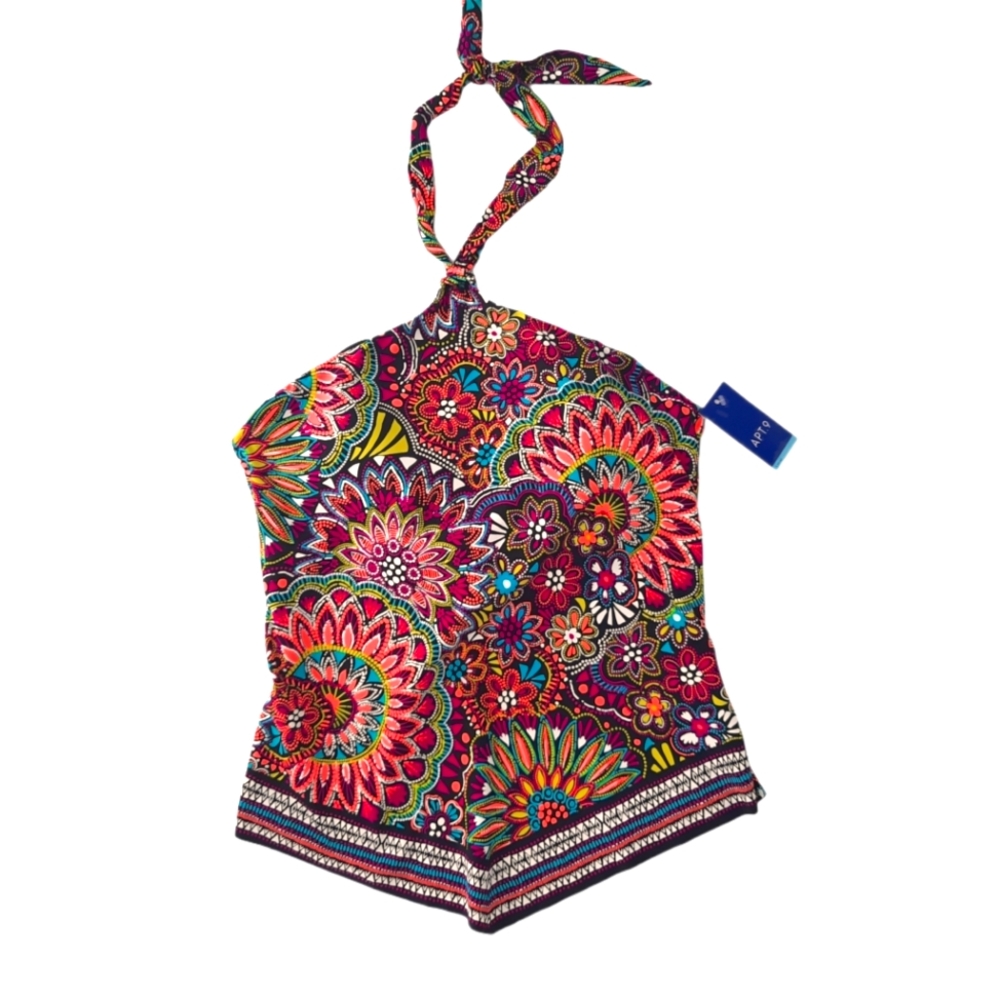 Women's Apt.9 Print Scarf-Hem Halter Tankini NWT - Picture 6 of 6